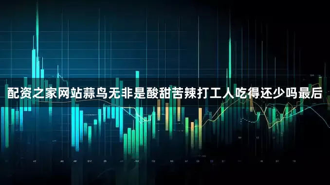 配资之家网站蒜鸟无非是酸甜苦辣打工人吃得还少吗最后